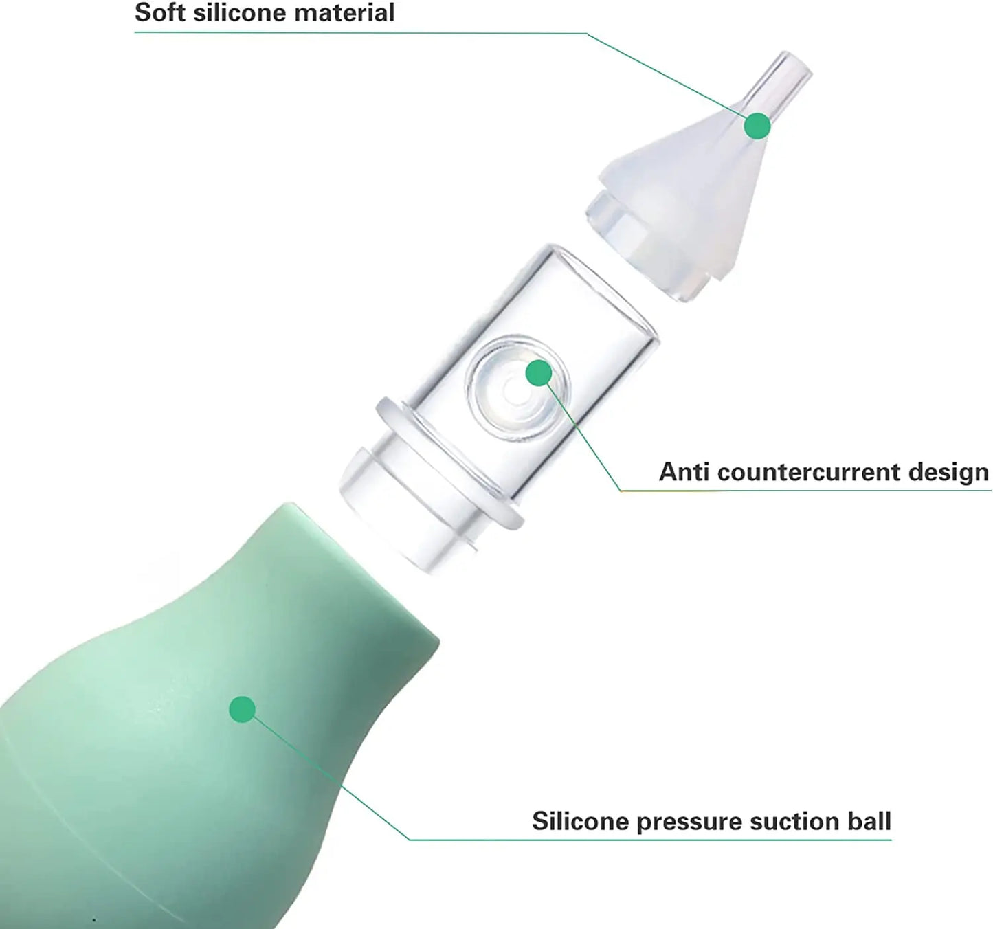 Soft Silicone Baby Nasal Aspirator — Anti-Backflow Nose Cleaner