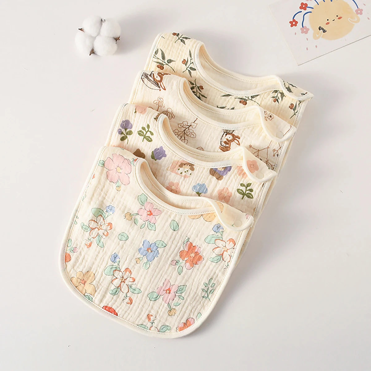 6-Layer Cotton Gauze Baby Bib — U-Shaped