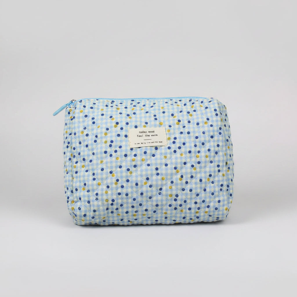 Quilted Cotton Toiletry Bag - Travel Organizer