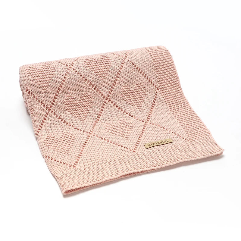Cotton Knit Baby Blanket — Soft Swaddle Wrap 90x70cm