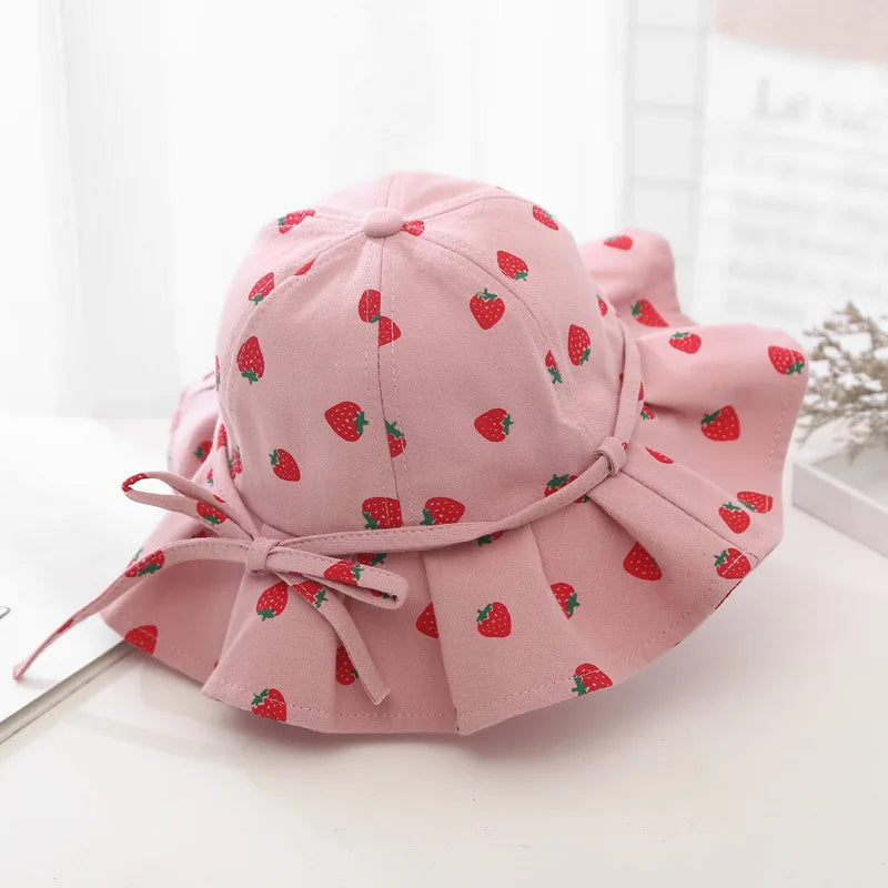 Cotton Sun Hat with Bow — Adjustable