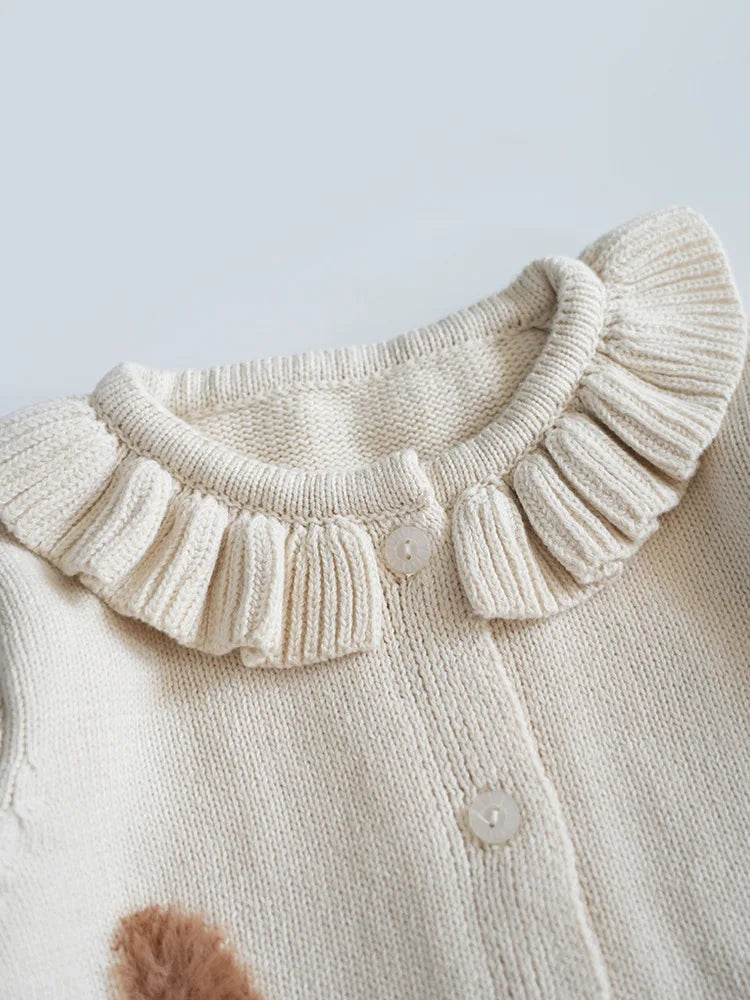 Cartoon Embroidery Knit — Cotton Cardigan