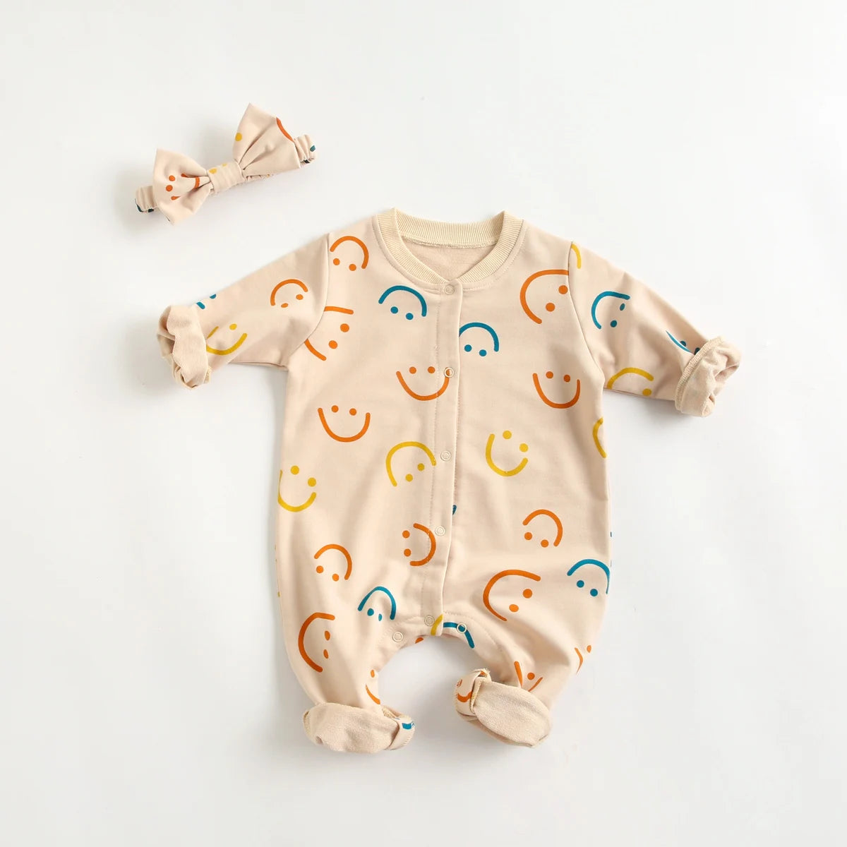 Cotton Baby Romper — Headband Set