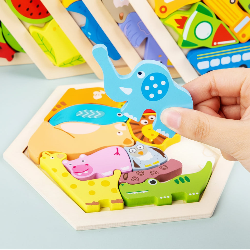 Wooden Learning Puzzle — Explore & Discover