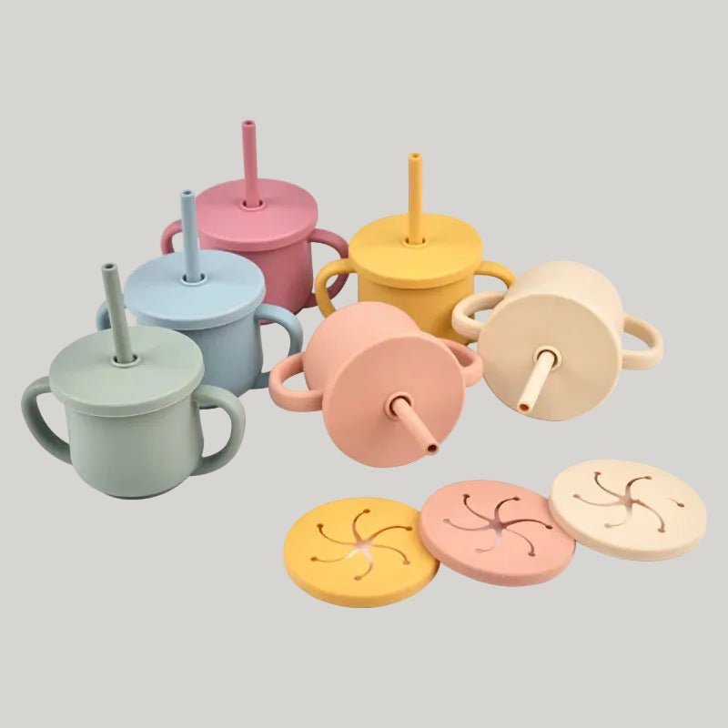 2-in-1 Silicone Straw Cup - Snack & Drink