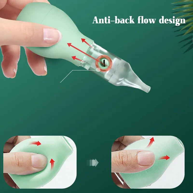 Soft Silicone Baby Nasal Aspirator — Anti-Backflow Nose Cleaner
