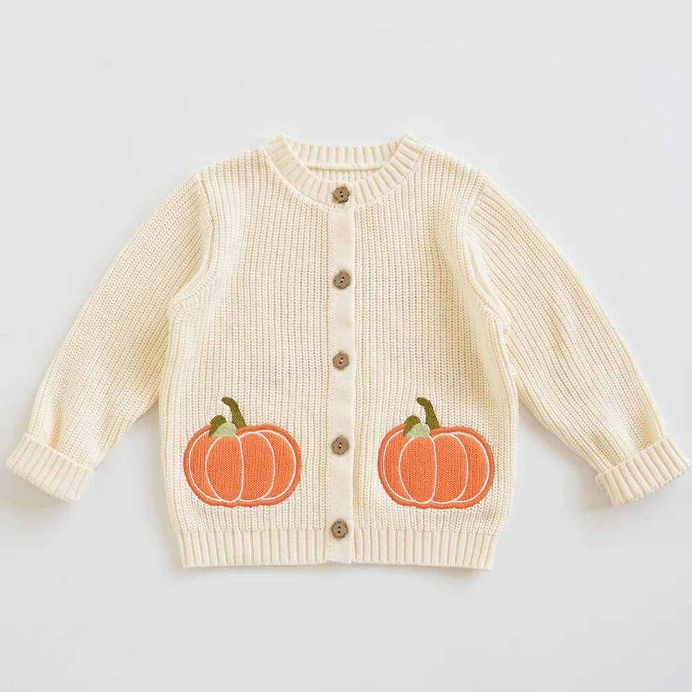 Cartoon Embroidery Knit — Cotton Cardigan