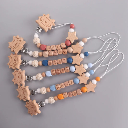 Silicone Bead Pacifier Clip — Lion & Star