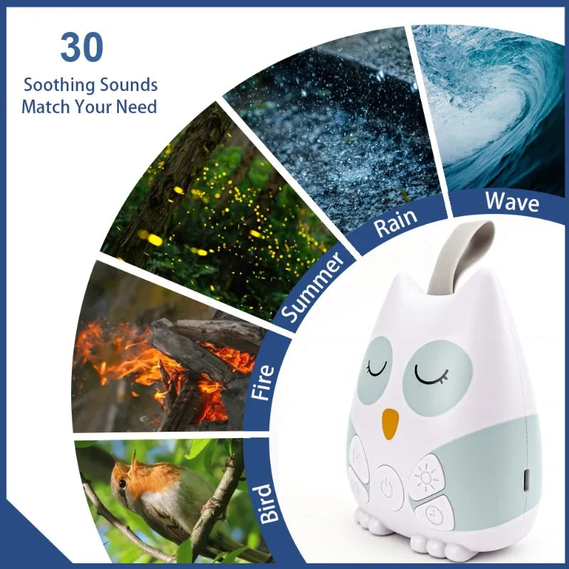 Baby White Noise Machine — 30 Sounds & Night Light