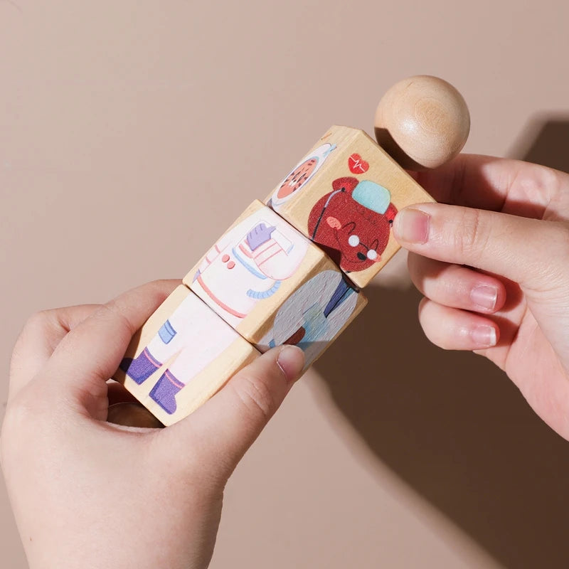 Montessori Rotating Animal Puzzle — Wooden Toy