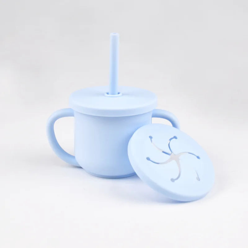 2-in-1 Silicone Straw Cup - Snack & Drink