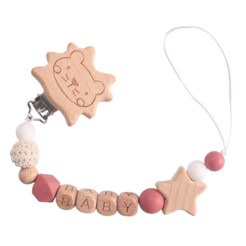 Silicone Bead Pacifier Clip — Lion & Star