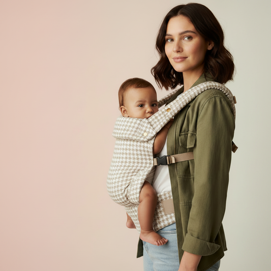 Baby carrier houndstooth lifestyle vierkant