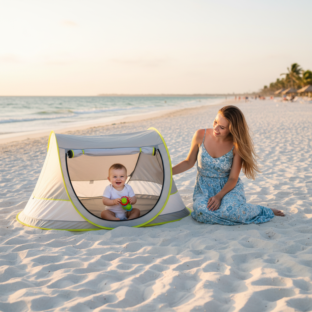 Baby strandtent lifestyle foto