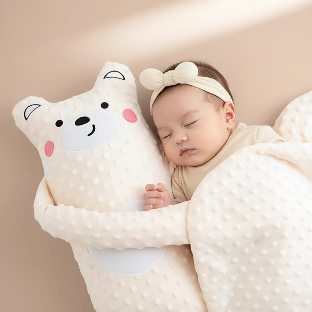 Bear Pillow with Different Baby