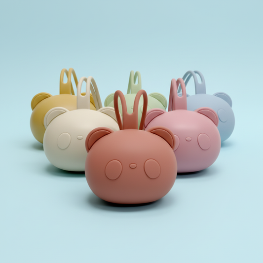 Bunny sippy cups op pastel blauw