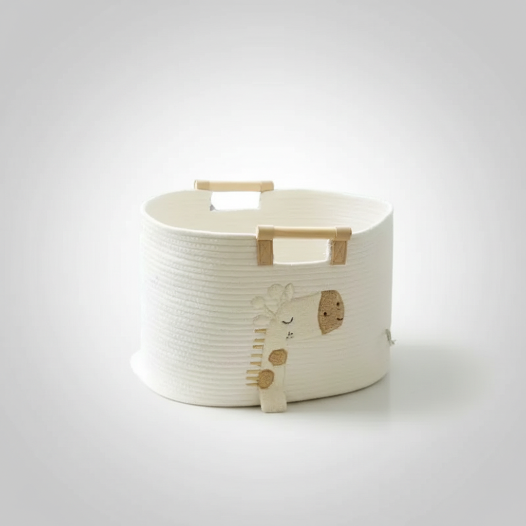 Giraffe basket met neutrale achtergrond