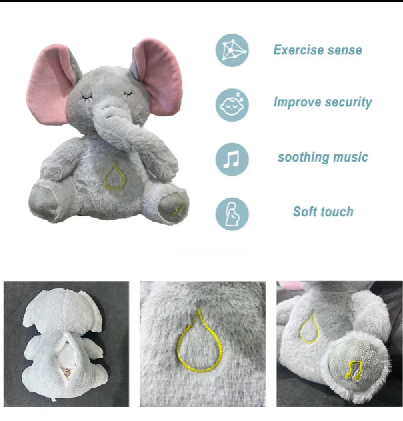 Breathing Soothing Plush Toy — Music, Light & 4 Modes