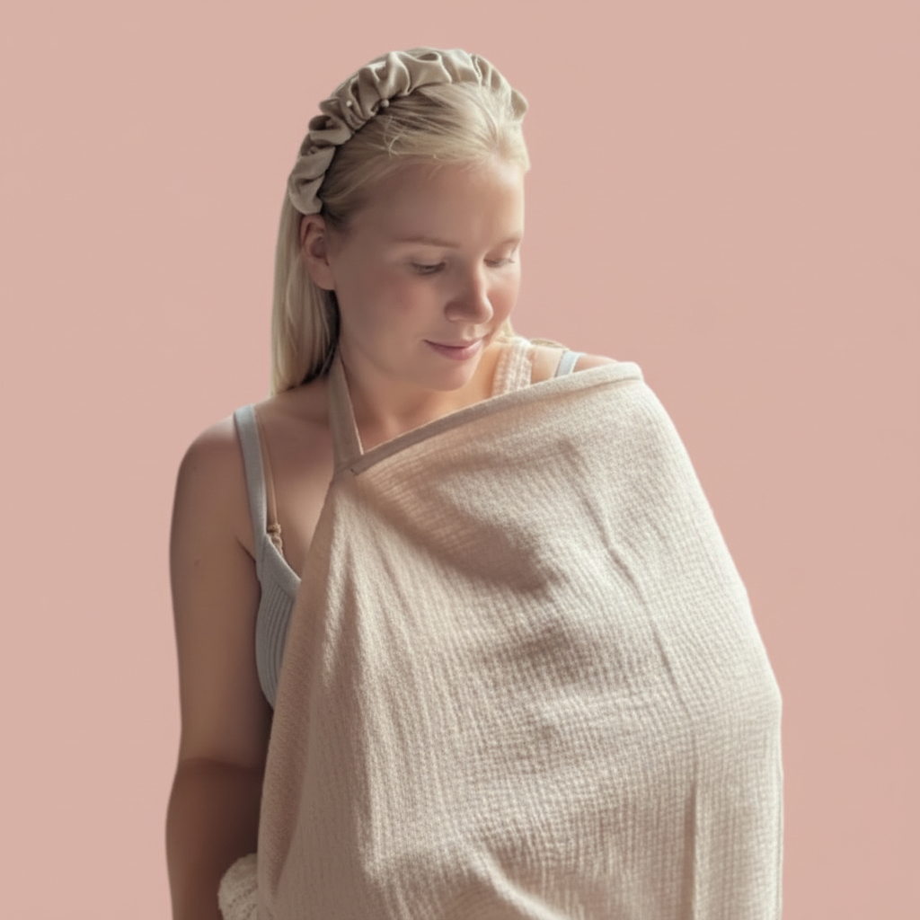 Nursing cover ingezoomd roze achtergrond