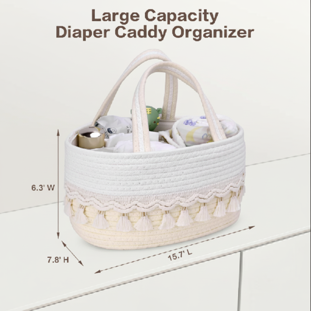 Verbeterde afmetingen afbeelding diaper caddy